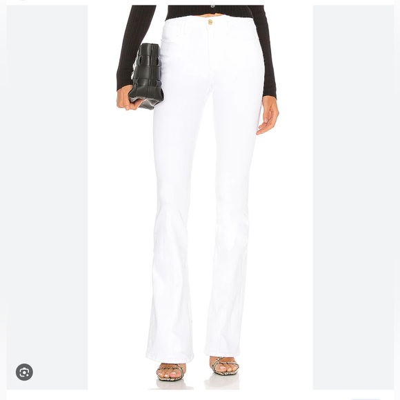 Frame Denim Denim - Frame Denim Le High Flare in Blanc